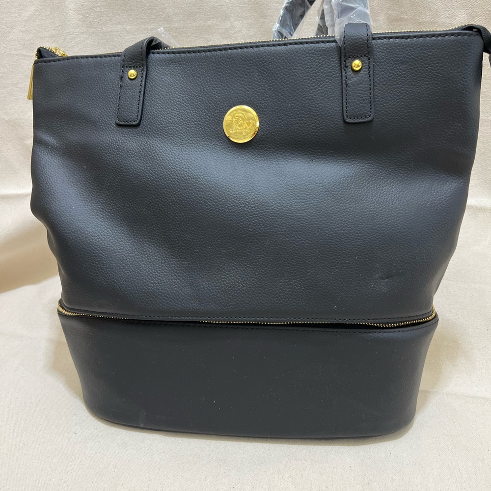 Joy Mangano Black Leather Tote- New